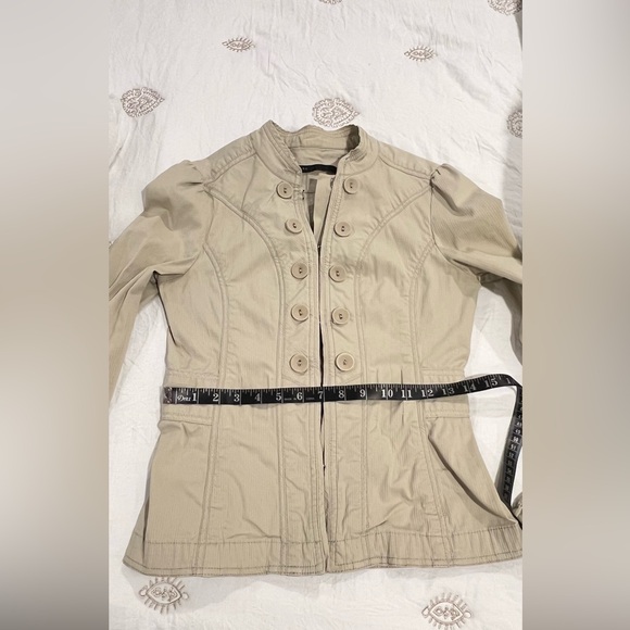 VTG MARC JACOBS UNIQUE MILITARY-BIKER DESIGN ZIPPER SLEEVE BEIGE COTTON SZ 4-6 - Picture 11 of 11